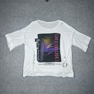 Diesel T Shirt Mens M White Graphic Astral PWR Cyberpunk Gorpcore Y2K Streetwear